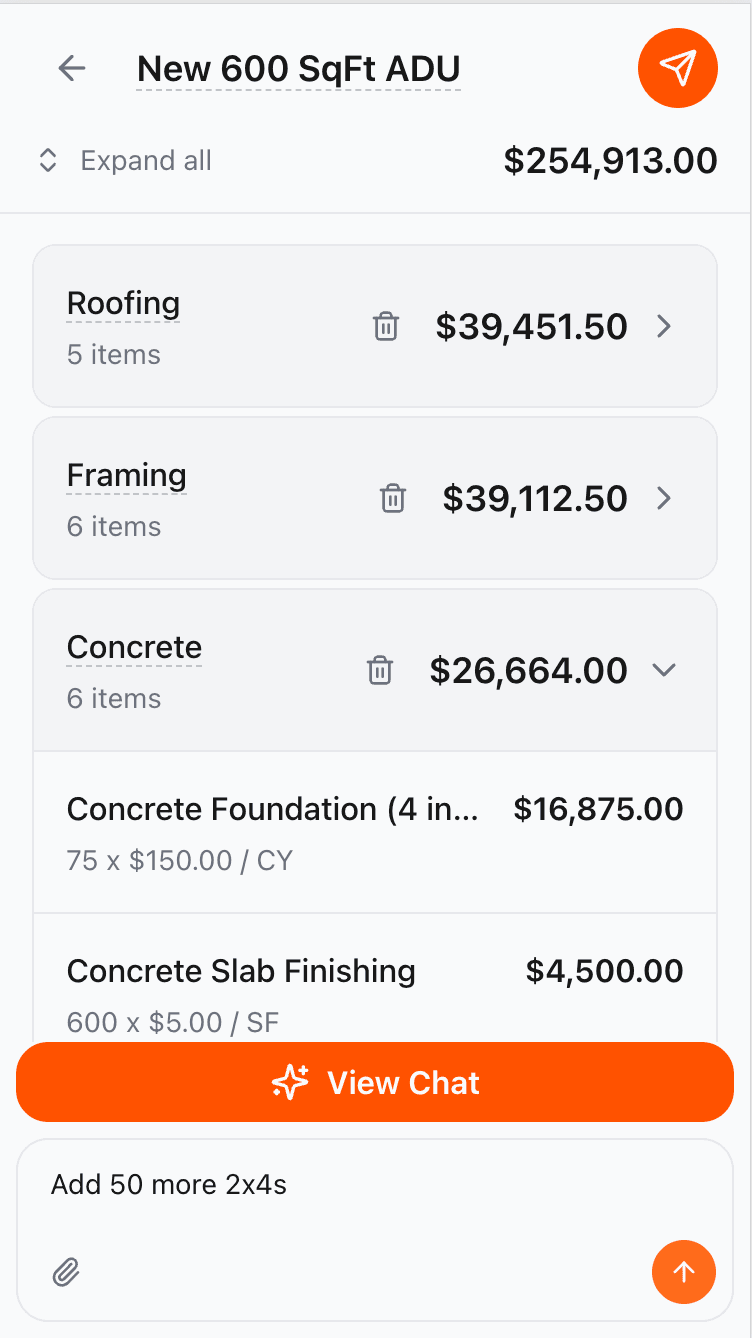 Estimate On-The-Go - ScoutOut feature